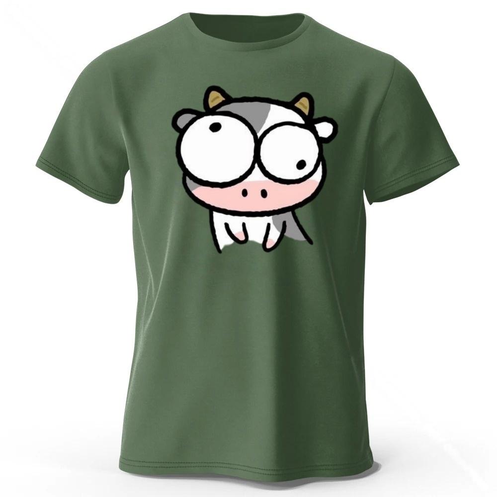 Looking At The Silly Cow Its Funny and Creative Pure Cotton Short Sleeved Menswomens Fashionable New Casual Sports Tshirt