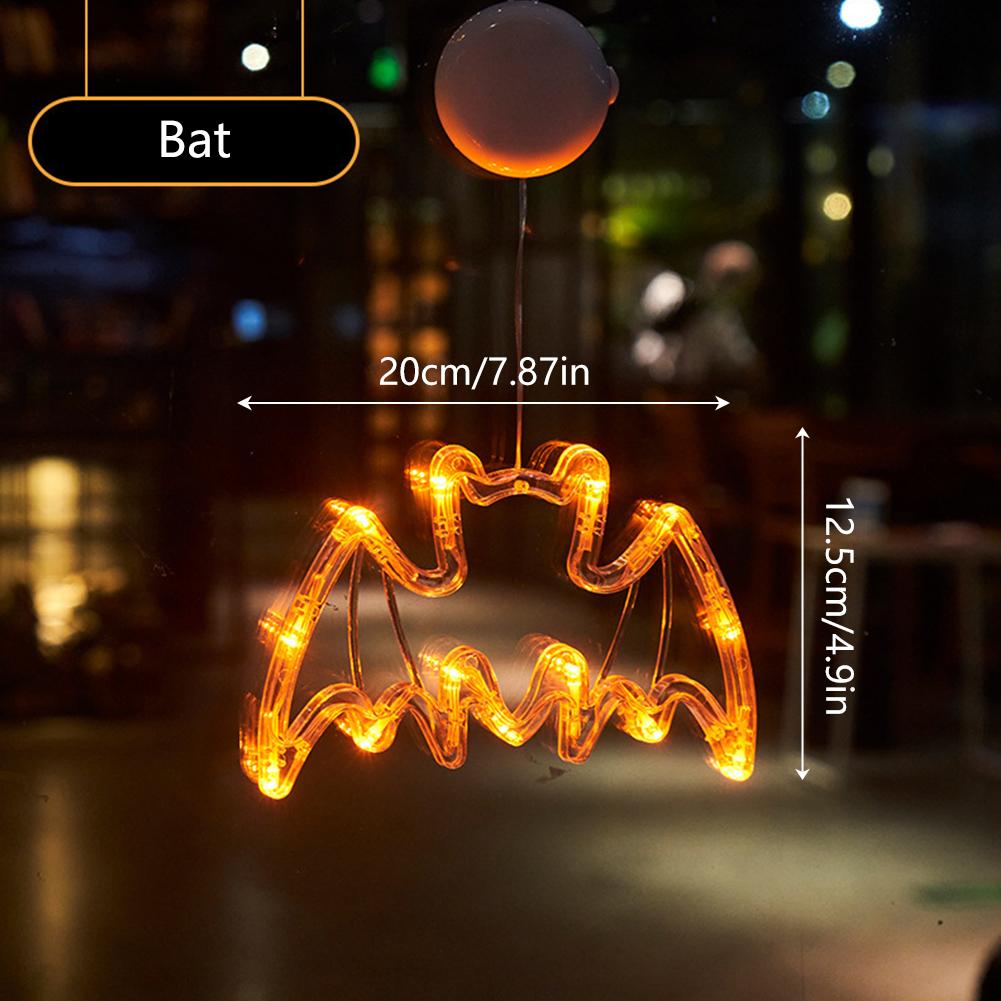 Halloween LED Lights Battery-Powered Ghost Pumpkin Hanging Party Lights for Windows