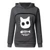 Women’s Sweatshirt  Pouch Hood Tops Carry Cat Breathable Pullover Blouse