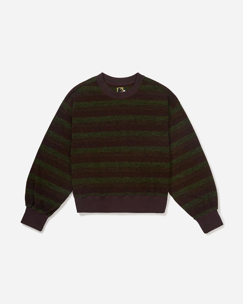 SILENTSYLLABLE Grain Stripe Pullover Knit / Brown