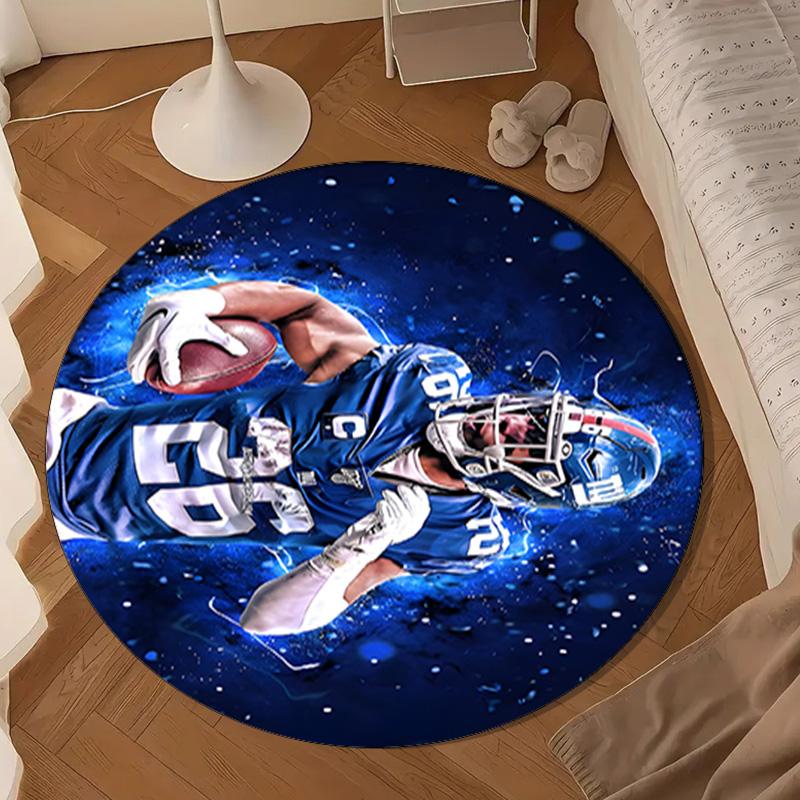 New York Giants Logo Round Mat, Anti-slip Circle Carpet Chair Rug For livingroom,Bedroom, Doormat Home Decor Gift Christmas Gifts