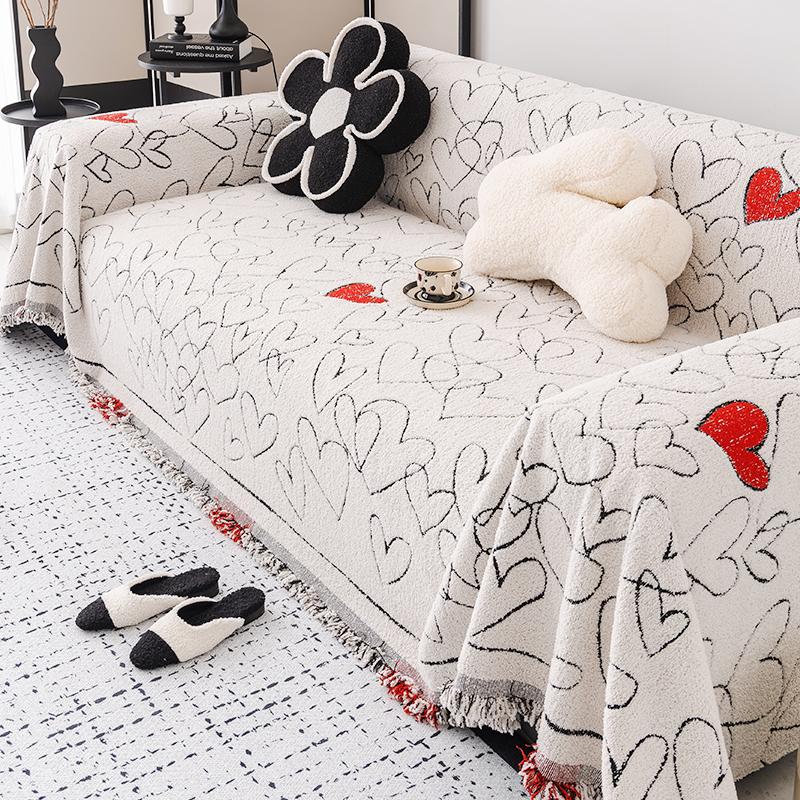 Plush Sofa Cover Towel High-Grade Sofa Cushion All-Inclusive Universal Cover Cover Blanket Three and One Concubine