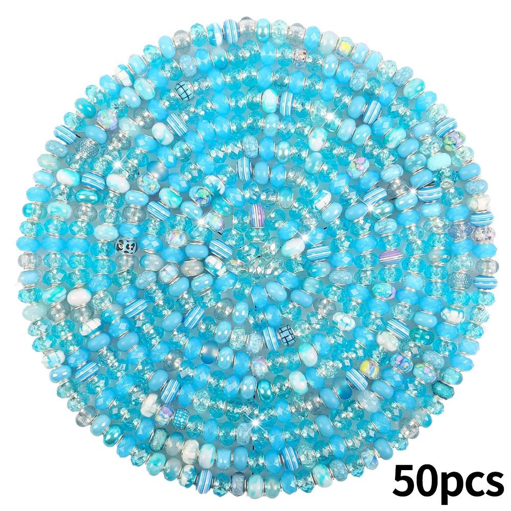 Mărgele cu găuri mari în stil european de rășină 30/50/100, margele distanțiere pentru producția de bijuterii, diverse margele mari europene libere și colorate