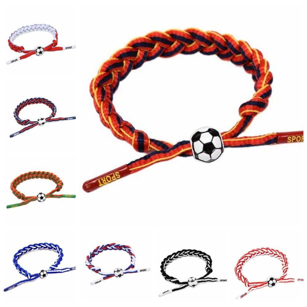 

Браслет ручной работы, плетеный спортивный футбольный браслет, индивидуальный браслет с подвеской в виде футбольного мяча