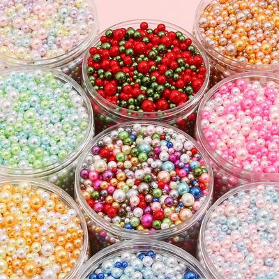 ABS Magic Color Non-Porous Imitation Pearl Beads for DIY Macaron Makeup Box Decorations