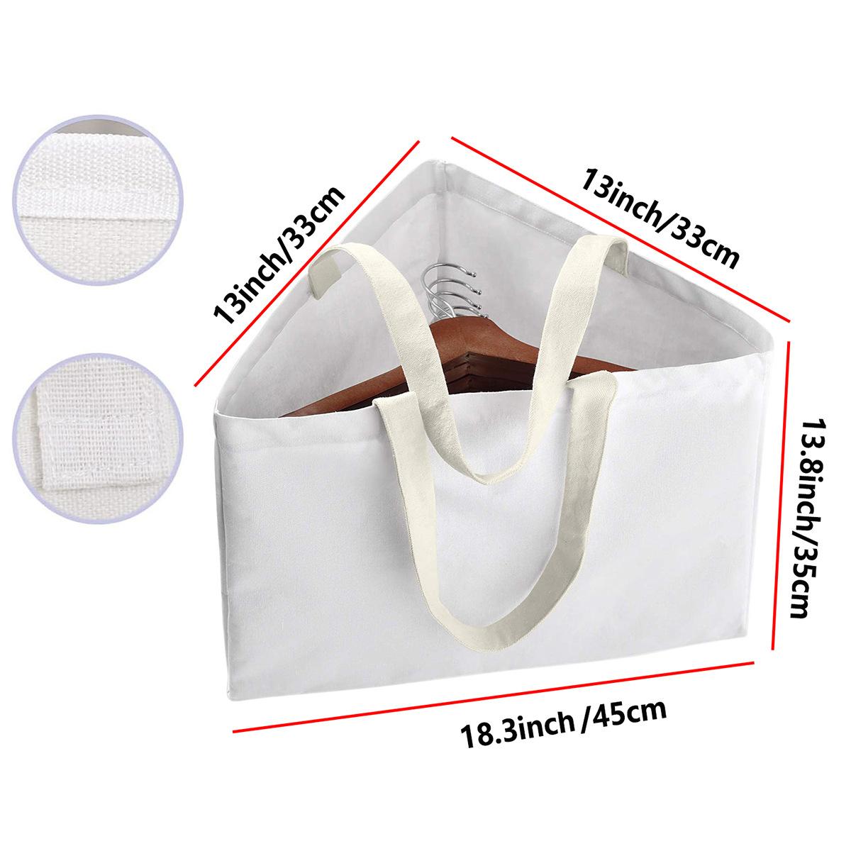 1pc Space-Saving Durable Canvas Space-Saving Triangular Hanger Storage Bag with Handles|Wardrobe, Laundry&Drying Rack Organizer