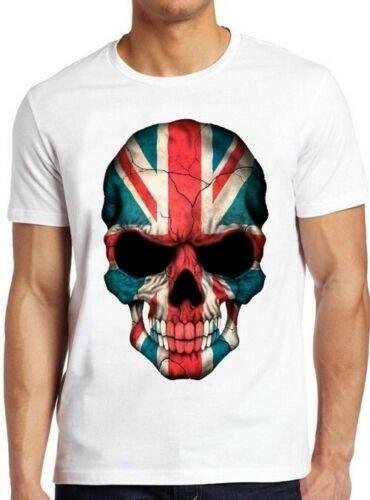 British Flag Skull England UK Union Jack London Punk Cool Gift Tee T Shirt M207