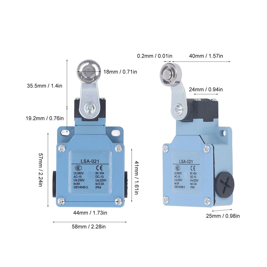 2Pcs Roller Lever Arm Momentary Limit Switch for Milling Machine 3D Printer Plasma Cutter 250V 220V