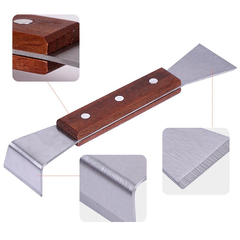 Stainless Steel Beekeeping Cleaning Knife Half Bending Scraper Bee Frame Lifter Scraper Beekeeping Beehive Scraping Tools