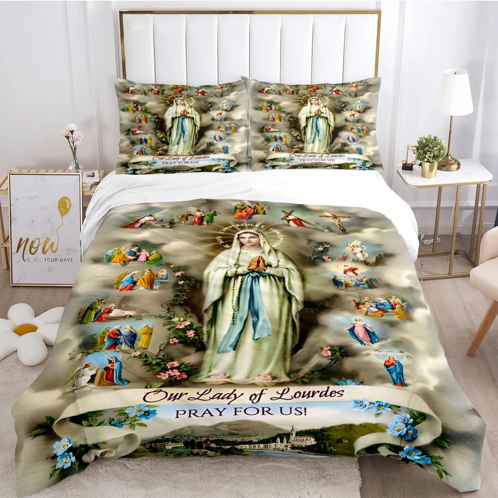 Kind Blesed Virgin MMary All Season Duvet Cover Comforter Bedding Collection Soft Quilt Cover And Pillowcases Singledoublequeenking