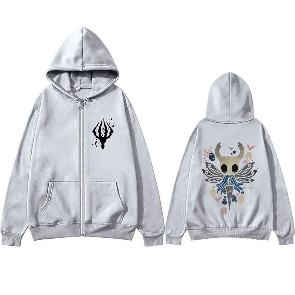 Game Hollow Knight Graphic Zipper Hoodie Fans Gift Men Women Fashion Casual Oversized Zip Up Jacket Unisex Vintage Hoodies Coat