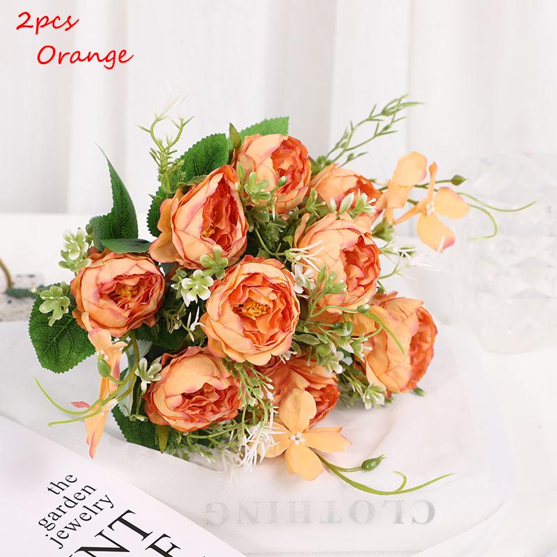 2PCS Artificial Flower Bouquets – For Indoor/Outdoor Gardening, Weddings, and Home Decor