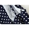 Kaslead New Arrival Women's Clothing Fashion Style with Belt Polka Dot Hanging Collar Midi Skirt Dress 3555902