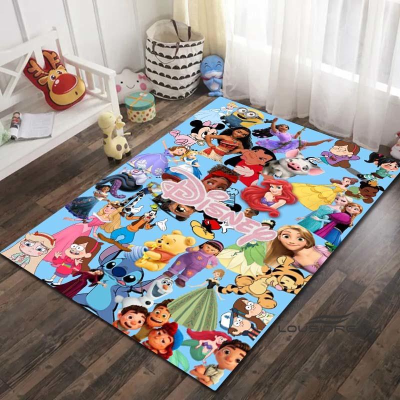Tappeto con Disegno di Principessa Cartone Animato - Decorazione per Stanza, con disegni di Ariel e La Sirenetta, lavabile in lavatrice e morbido, perfetto per