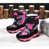 Mode vielseitiger Retro-Stil Kinder-Schneestiefel Winter neue Samt-Thermo-Baumwollschuhe mehrfarbige High-Top-Camouflage-Stiefel