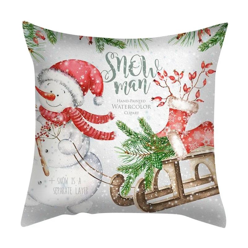 Christmas Series Pillowcase Santa Elk Festival Home Decor Office Sofa Cushion Cover 40*40cm/45*45cm/50*50cm/60*60cmcm