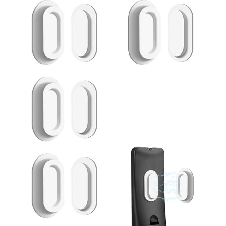 4 Pack Strong Magnetic Remote Control Holder, Self-Adhesive Silicone Remote Holder Wall Mount for TV, Fan, Air Conditioner Remote Control белый