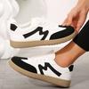 New Flat Luxury Shoes Women 2025 Autumn Classic Ladies Sneakers Women Leather Retro Low Cut Lace -up Casual Round Toe Grey White