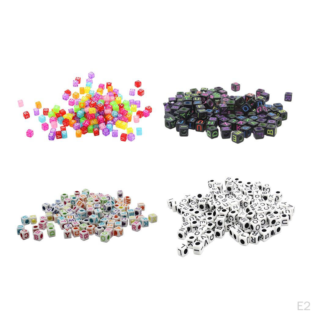 50g/Pack Cubic Alphabet Letter A-Z Loose Beads DIY Necklace Bracelet Finding
