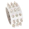 Punk Bracelet for Men Women Goth Black Leather Wristband with Metal Spike Studded Spike Rivets Cuff Bangle Adjustable