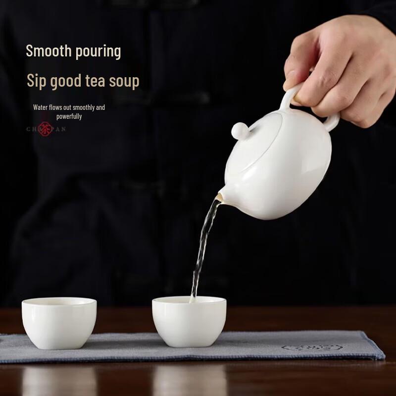 YIHUTEA Mutton Fat Jade Ceramic Xishi Teapot