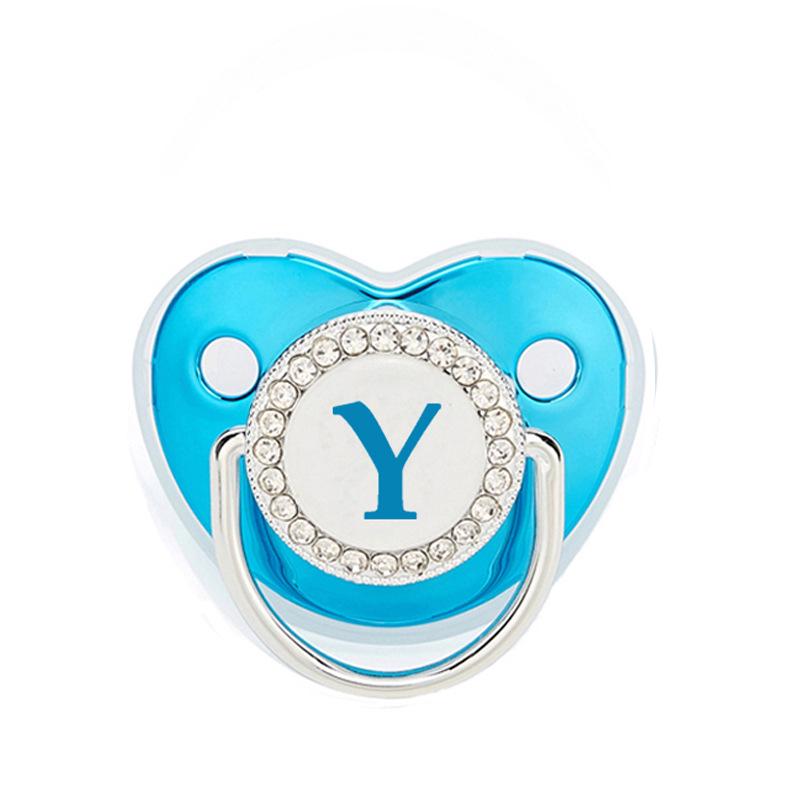 Blue Baby Diamond Pacifier - 26 Letter Teething Soother