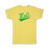 Gift T-Shirt : Mali Flag Varsity Script Baseball Beisbol Country Pride Malian
