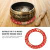 18cm Silk Brocade Round Meditation Singing Bowl Cushion Ring Pillow(Red)