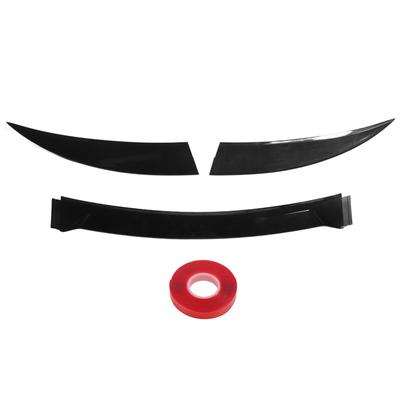 3PCS Car Rear Spoiler Wing Bright Black 120cm Low Noise Lightweight Shockproof Universal for