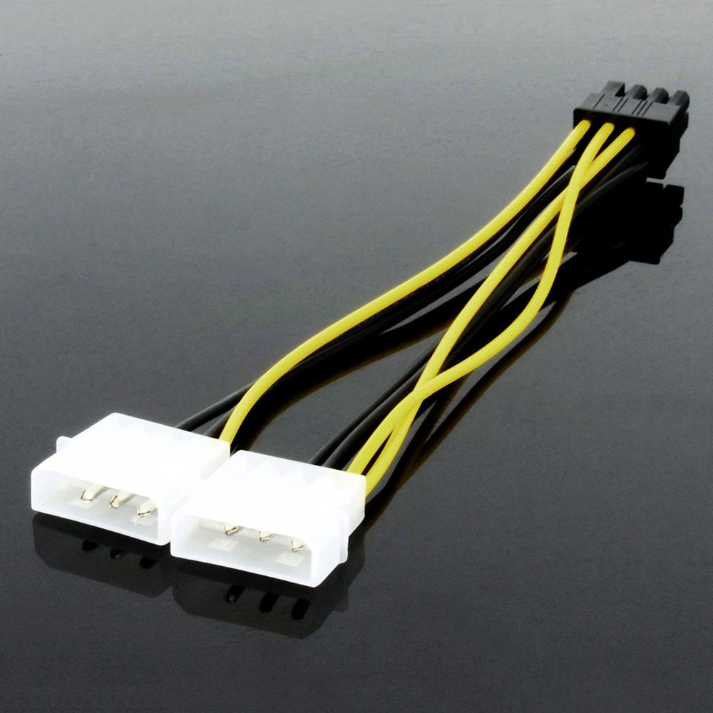 8Pin Male To Dual 4Pin Male Video Card Power Cord 8 Pin PCI Express To Dual 4 Pin Molex Graphics Card Power Cable