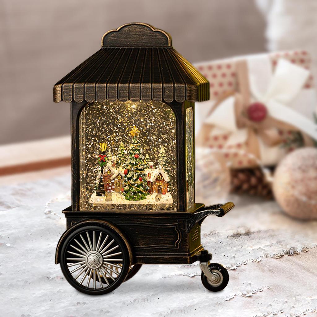 Christmas Snow Globe Lantern Christmas Decoration for Xmas Living Room Party
