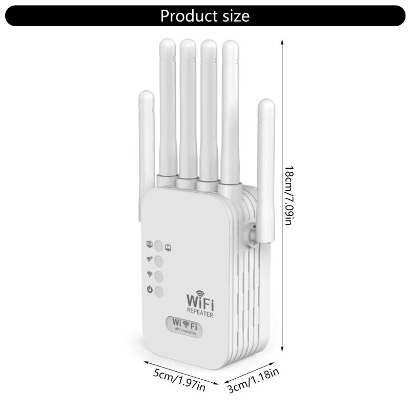 WiFi Extender with 6 Antennas WiFi Repeaters Amplifer 2.4GHz Networks Amplifier WiFi Booster WiFi Signal Booster