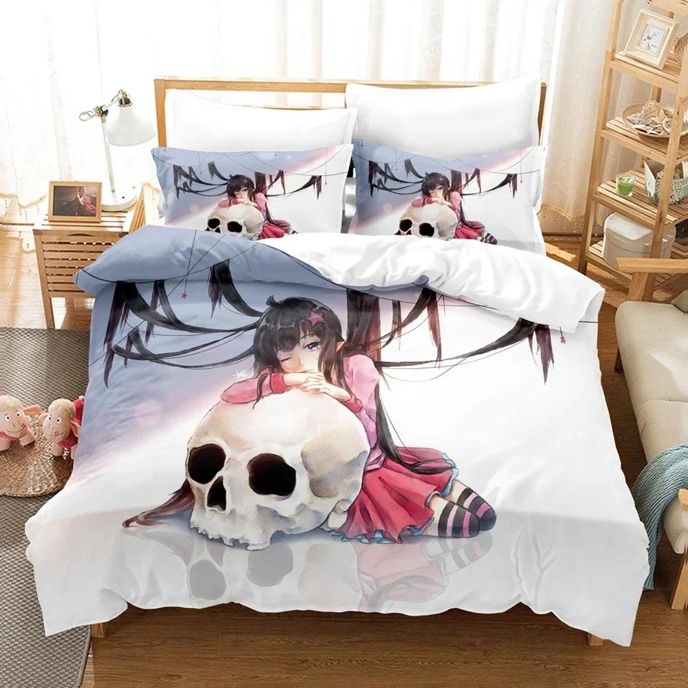 Bekvämt Anime-tryckt påslakan med örngott King Queen Twin Storlekar för Pojkar Flickor och Barn