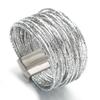 Amorcome Simple Mixed Color Shiny Leather Bracelets for Women Fashion Boho Multilayer Strips Wide Wrap Bracelet Femme Jewelry