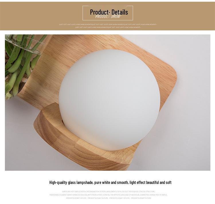 Japanese Solid Wood Nordic Wall Lamp for Bedroom, Living Room, Study, and Balcony