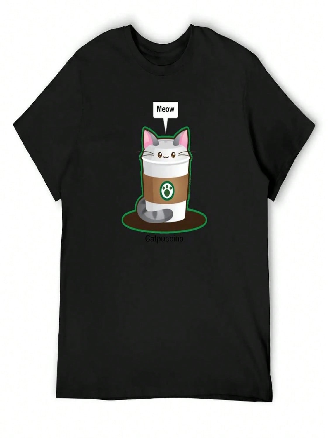 Cute Cat Coffee T-Shirt  Blouse Animal Prinfor Boys unisex s T-Shirt S разноцветный