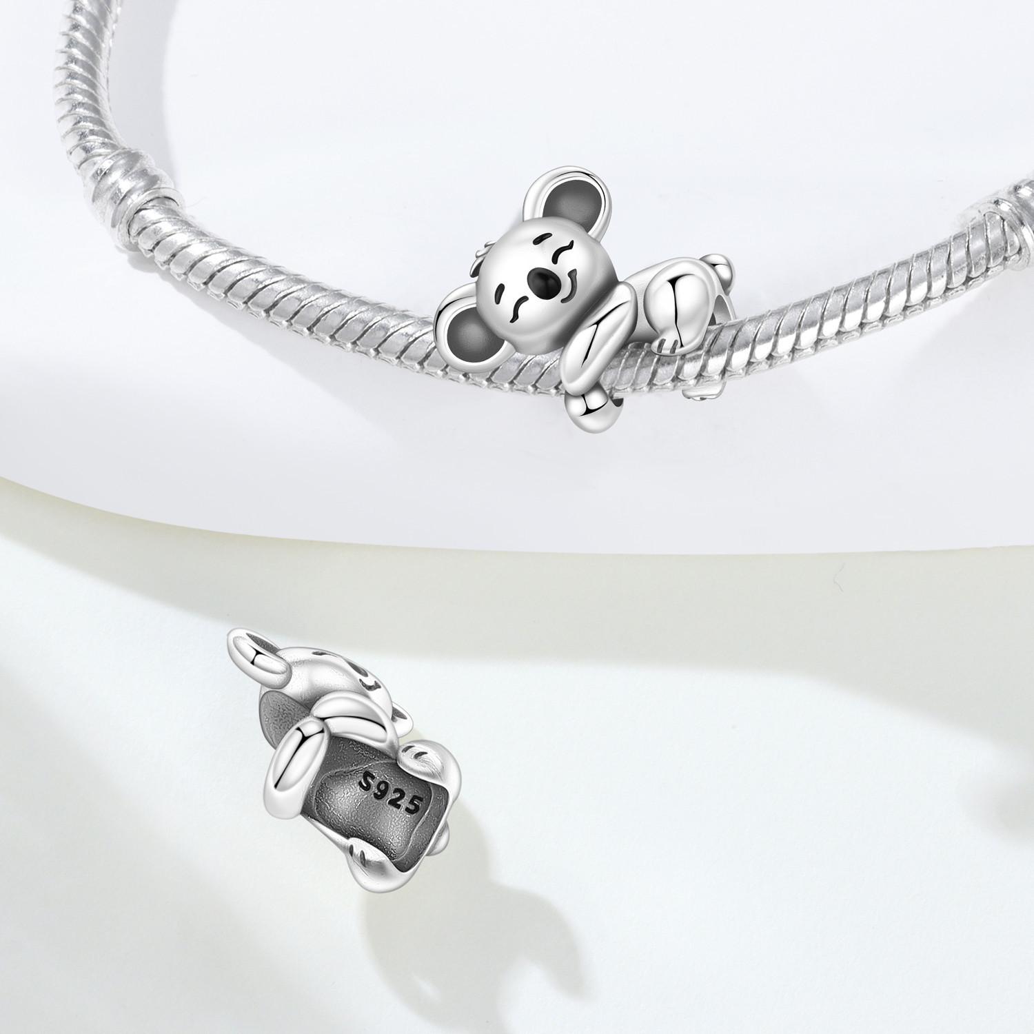 

Медь Коала Щенок Спит На Животе Цепочка Шармы Бусины Подвеска Для Оригинального Браслета Женские Украшения для Девочек