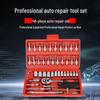 46-Piece Multifunctional Ratchet & Socket Wrench Tool Set for Cars and Motorcycles