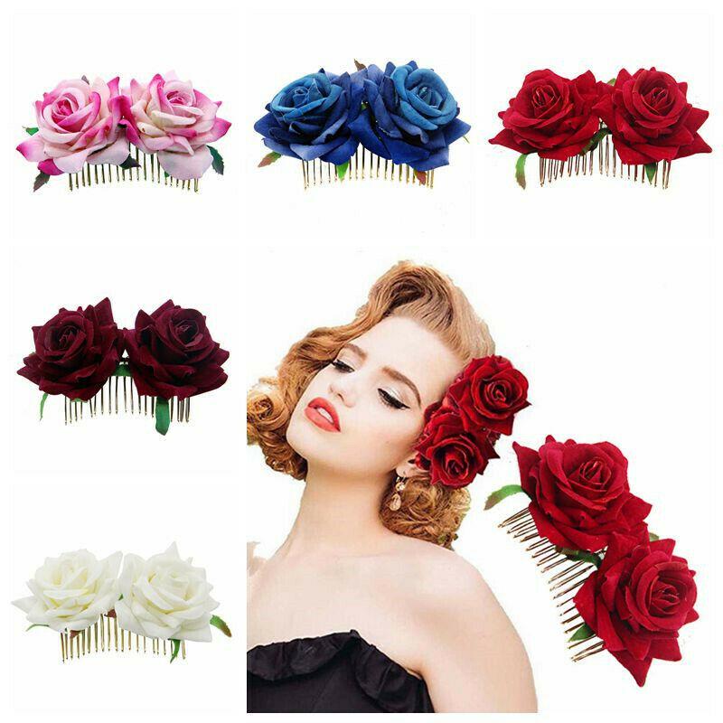 1PC Fashion Bridal Rose Flower Hairpin Brooch Clamp Wedding Bridesmaid Party Accessories Hair Clip – Buy The Best Products In The Online Store - Foto 8