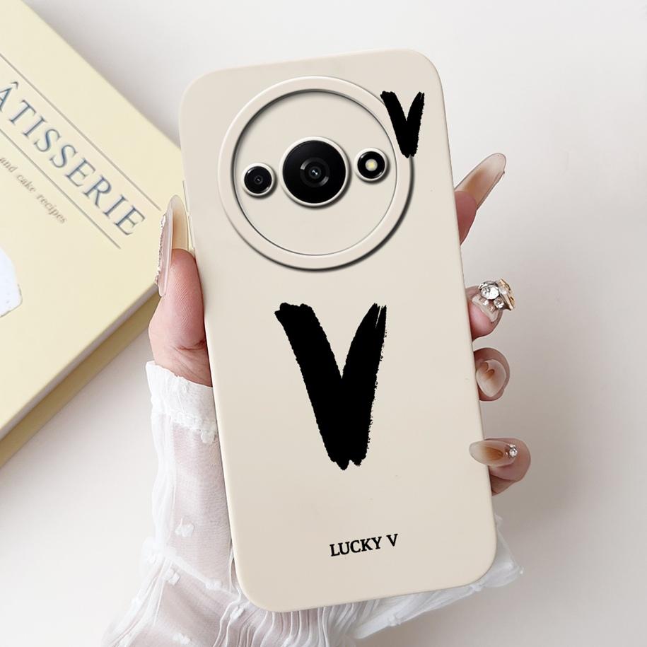 For Xiaomi Poco C61 Case PocoC61 C 61 Cover Luxury Letters Soft White Black Silicone Matte Fundas For Xiaomi Redmi A3 A3x Bumper