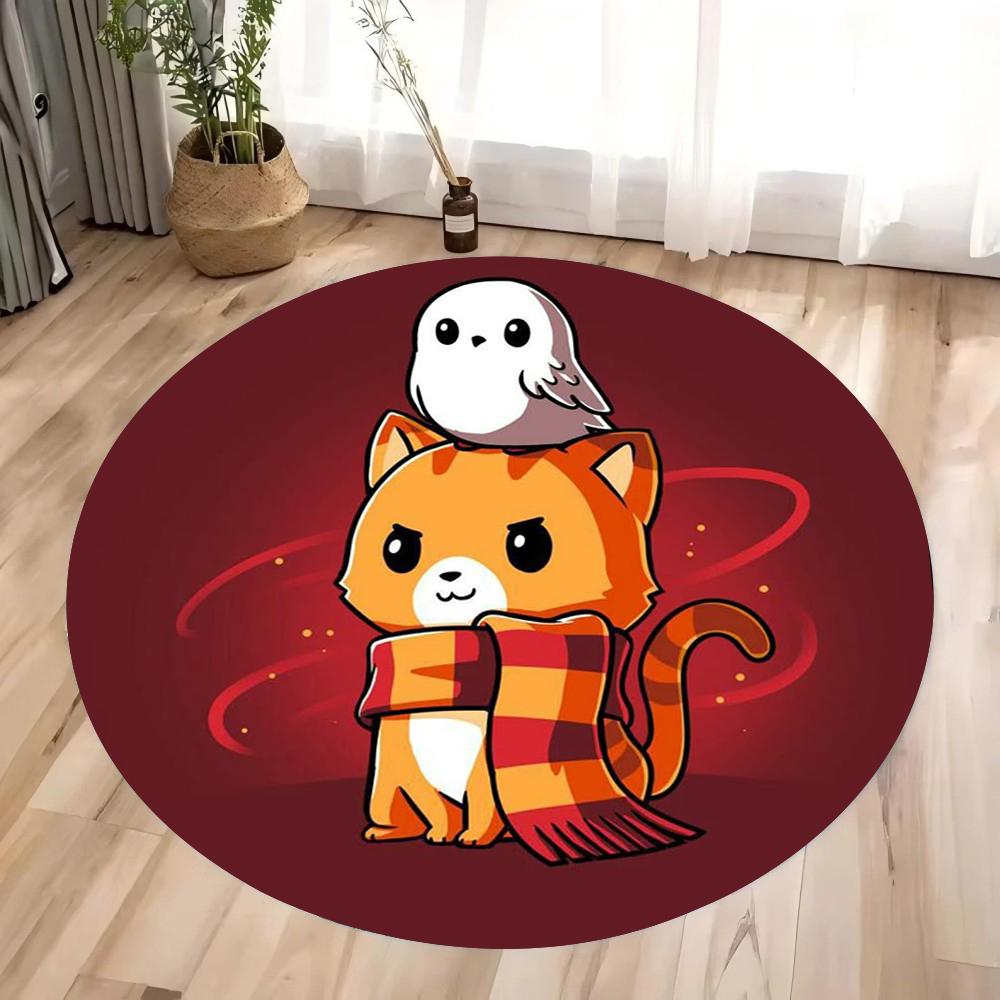 Kawaii Cartoon Cat Rug Playful Floor Mat for Kids Room Carpet Nursery Decor Gift for Fans Bedroom Living Room Gift