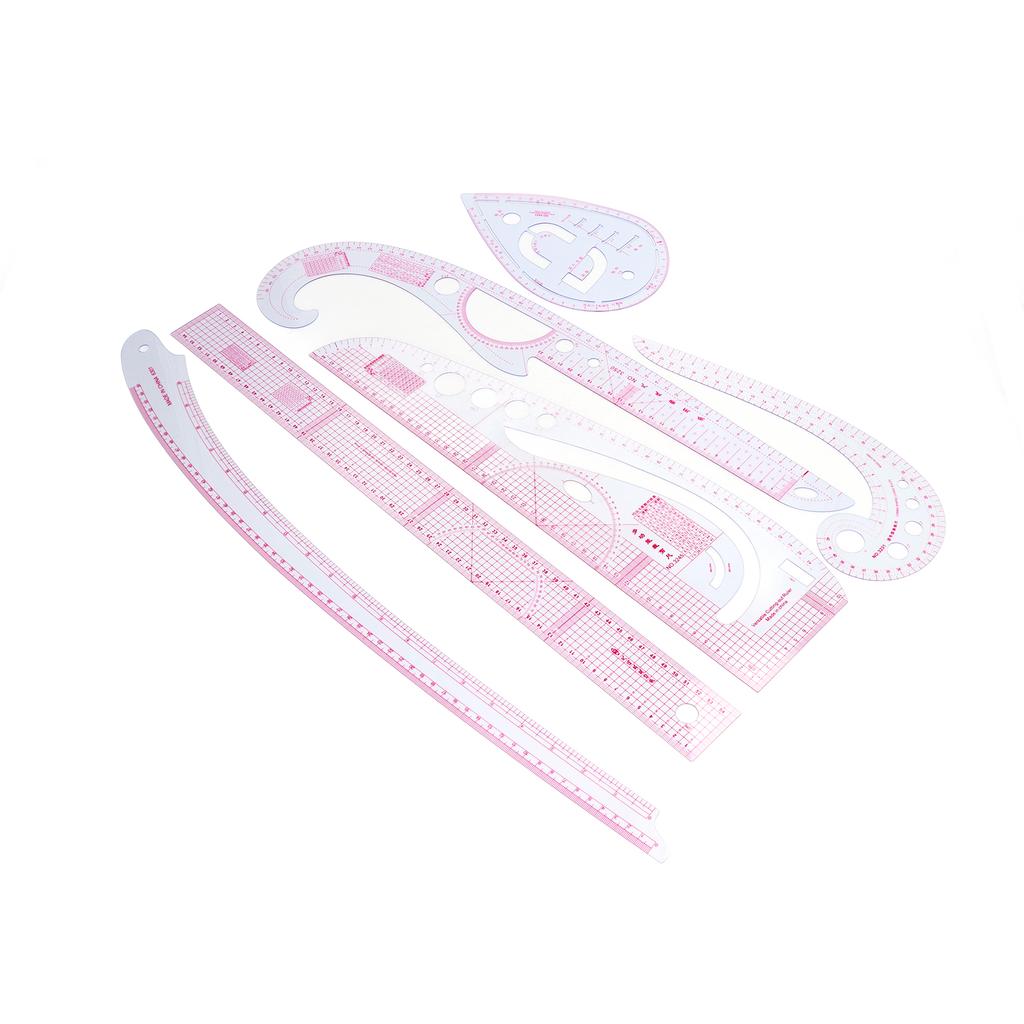 7-teiliges Nählineal-Set Französische Kurve Schnittmusterlineal-Set für Anfänger Schneider Designer