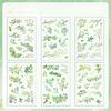 6 Styles  Transparent PET Stickers Scrapbooking Materials DIY Junk Journal Collage Tree Branches and Leaves Decor Stickers