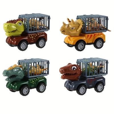 Camion Dinosauro per Bambini Camion Trasporto Dinosauri con Giocattoli Dinosauro Macchinine a Frizione Macchinina Dinosauro Pull-Back Playset per Bambini