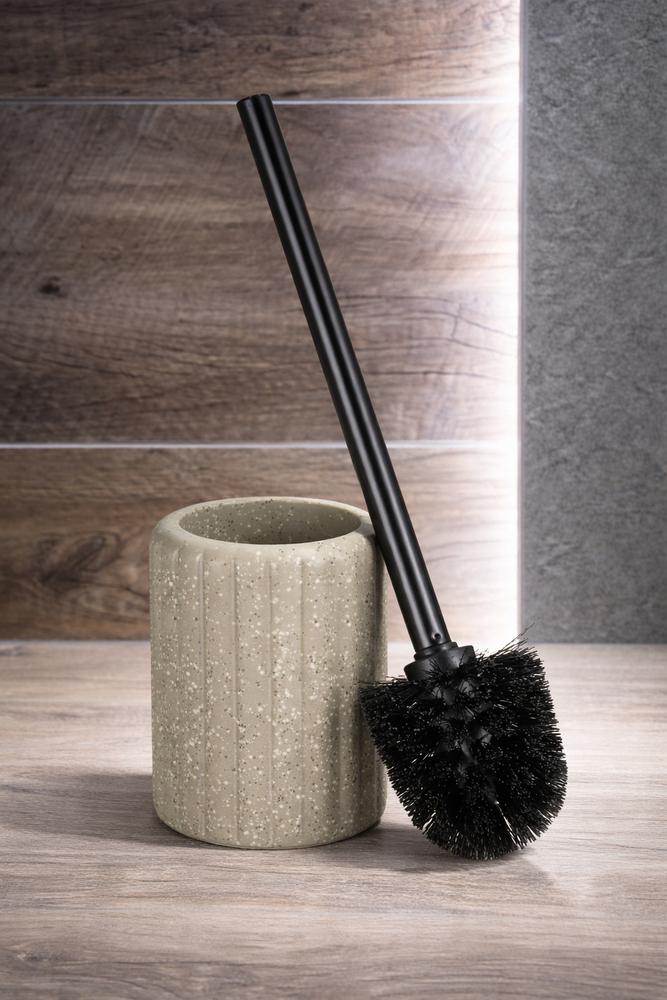 Toilet Brush with Holder Ceramic Brown Black PERU
