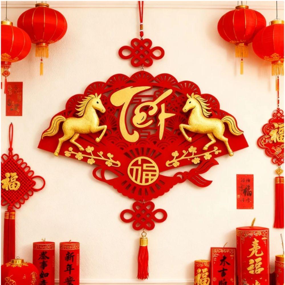 Chinesischer Stil Vietnamesischer Neujahrsanhänger Segen Rot Vietnam Glücksbringer Verdickt mit Quaste Fu Zeichen Anhänger