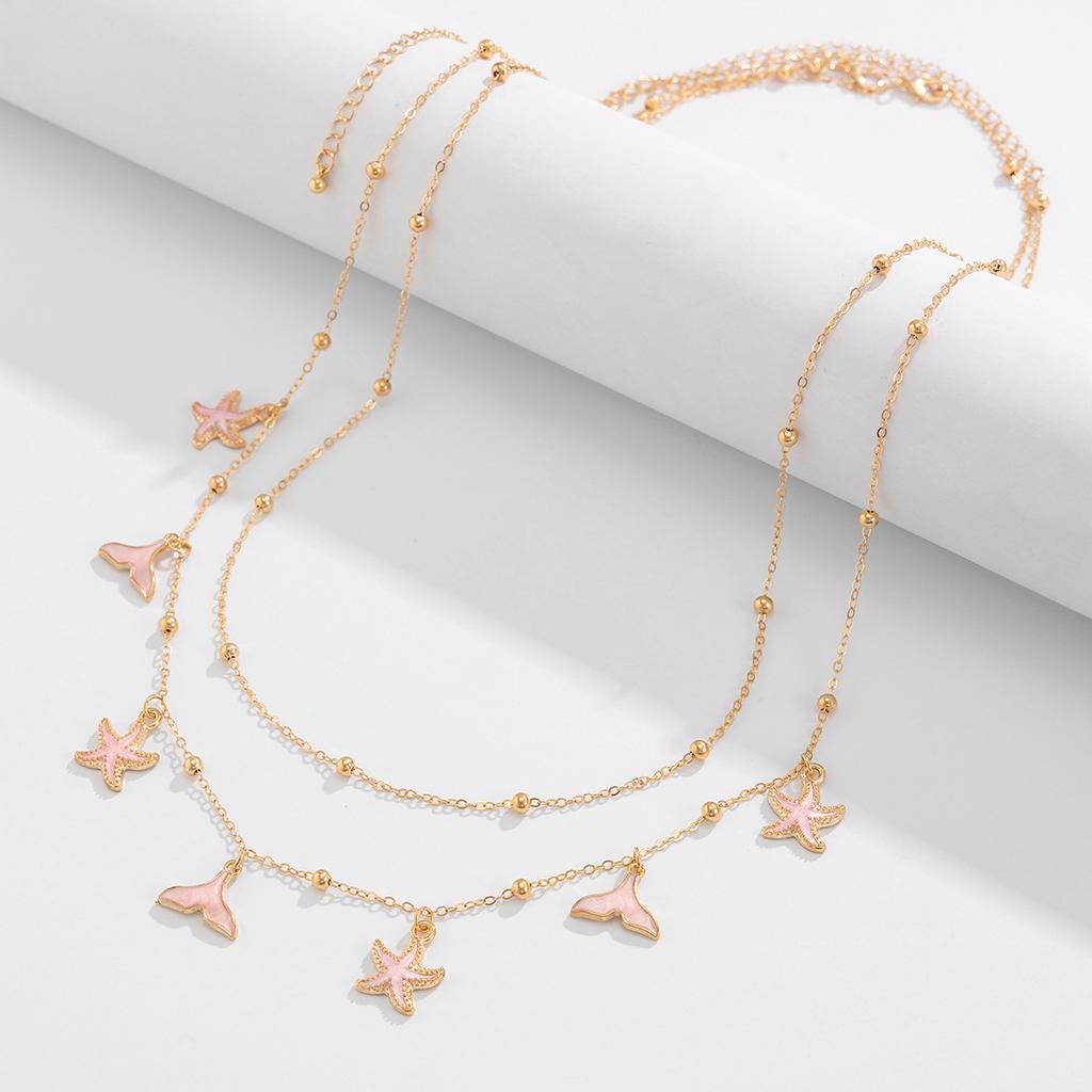 Ocean Vacation Wind Starfish Tail Waist Chain, Sexy Metal Chain Body Chain Waist Chain