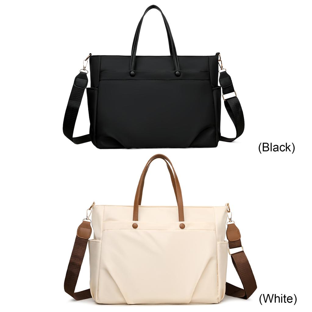 Women Waterproof Laptop Bag Large Capacity Versatile Briefcase Solid Color Leisure Sling Bag Business Meeting Travel Handbag