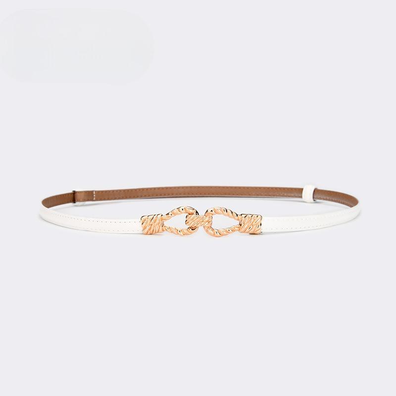 Cowhide Thin Belt Women's Decorative Versatile Genuine Leather Women's Belt Belt Dress Belt Women's Ins Style