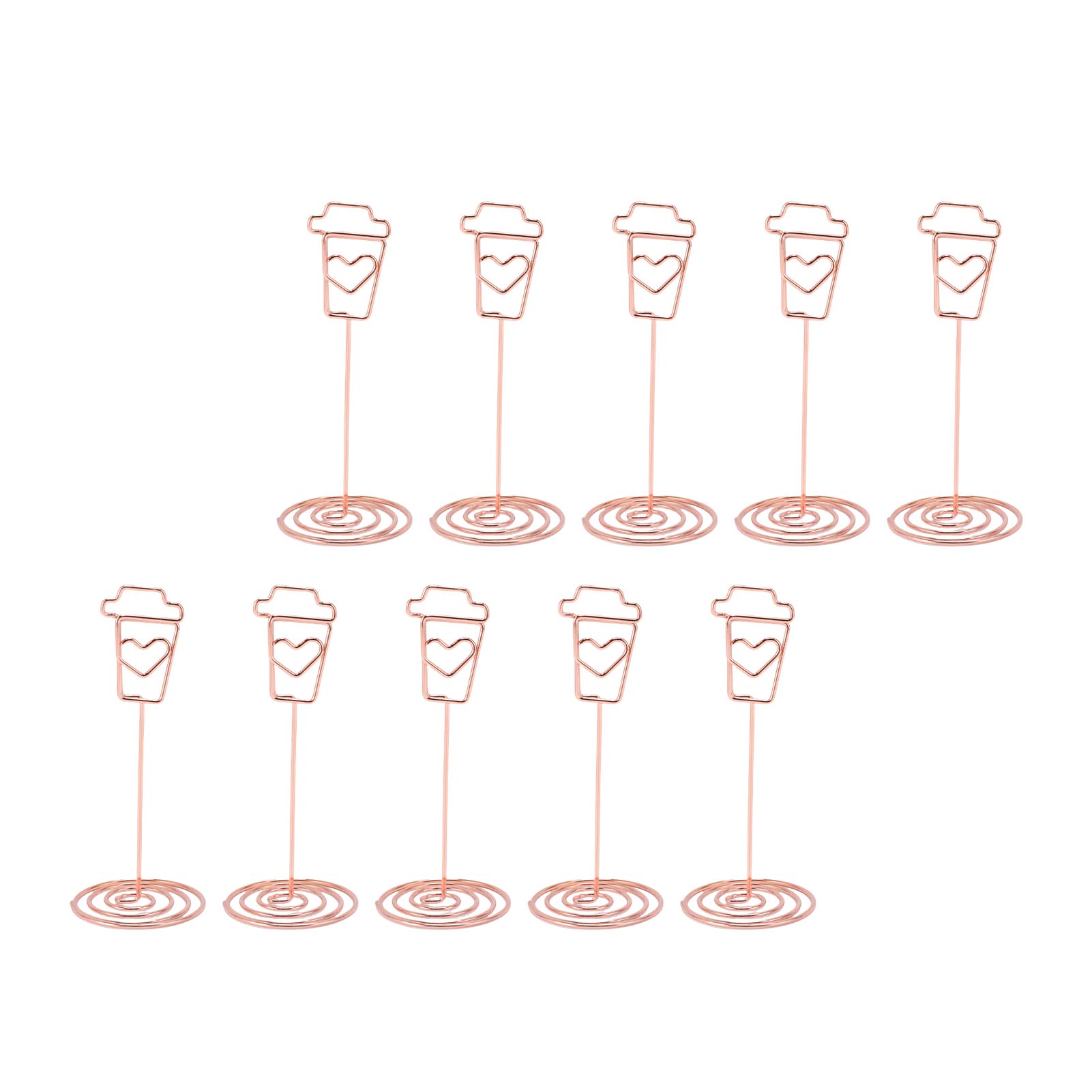 

10 шт. Держатели для карточек на стол Многоразовые Металлические Железные Подставки для рассадки Зажимы для показа для Свадеб Мероприятий Ресторана Rose Gold